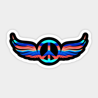 peace and love wings Sticker